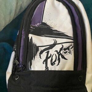 Fox Racing Motocross Mini Backpack Black White with Purple accent EXCELLENT